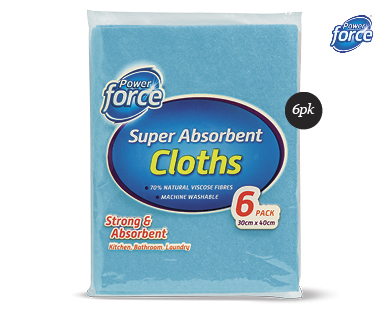 SUPER ABSORBENT CLOTHS 6PK