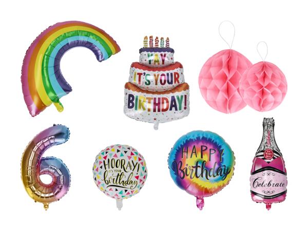 Ballons en alu/décorations en papier