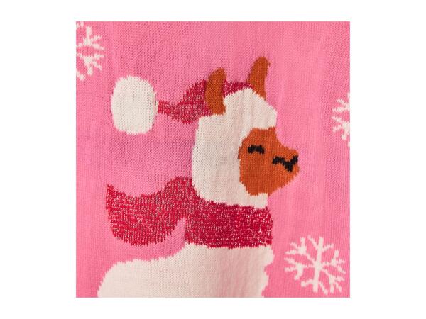 Esmara Older Kids' Pink Premium Christmas Jumper With Lights