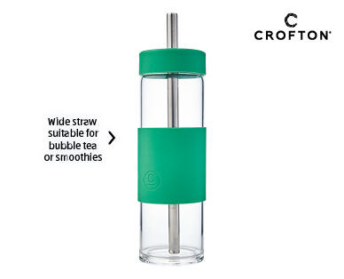 Glass Smoothie Bottle with Wide Straw
