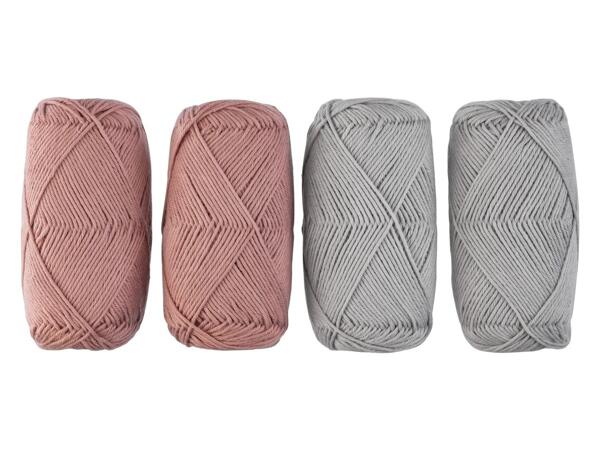 Cotton Yarn Set for crocheting and knitting, 4 pieces