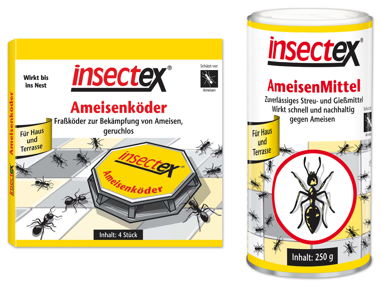 INSECTEX Ameisenköderdose, 4 Stück oder Streu- und Gießmittel