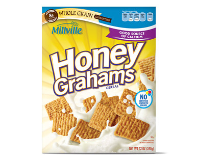 Millville Honey Grahams Squares or Frosted Shredded Wheat Cereal