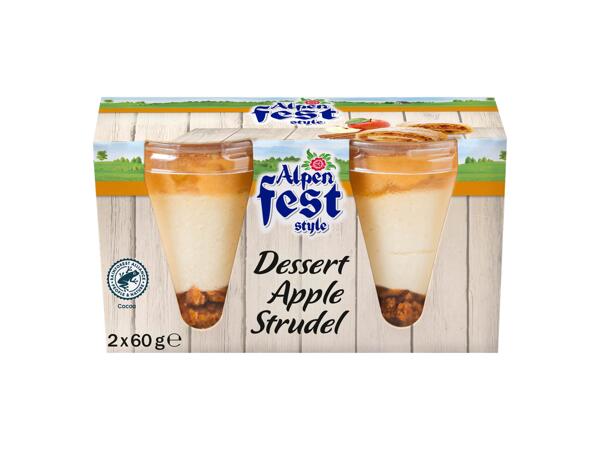 Dessert with biscuits and apple