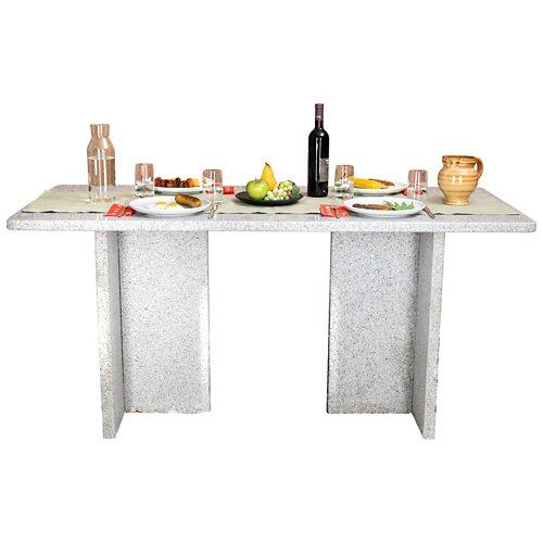 NOUVEL Rechteckiger Granittisch mit Sitzbank "Morcote", 160 x 75 cm