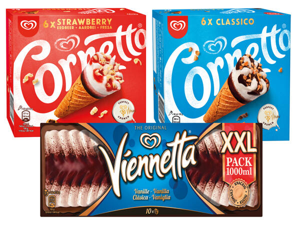 Eskimo Cornetto oder XXL Viennetta Vanille
