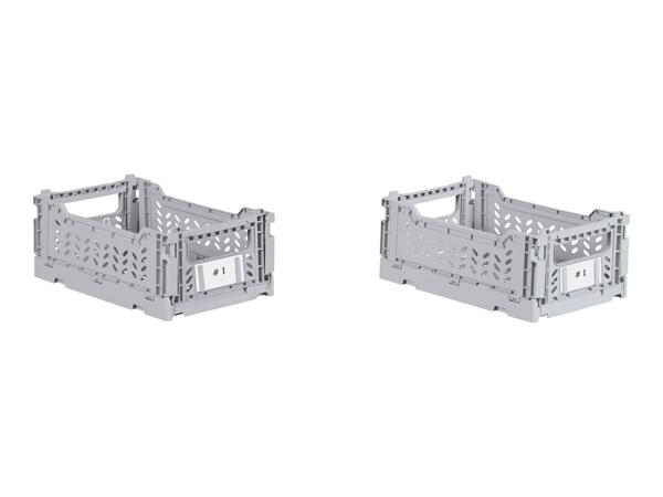 W5 4L Grey Collapsible Crate Set - 2 Pack