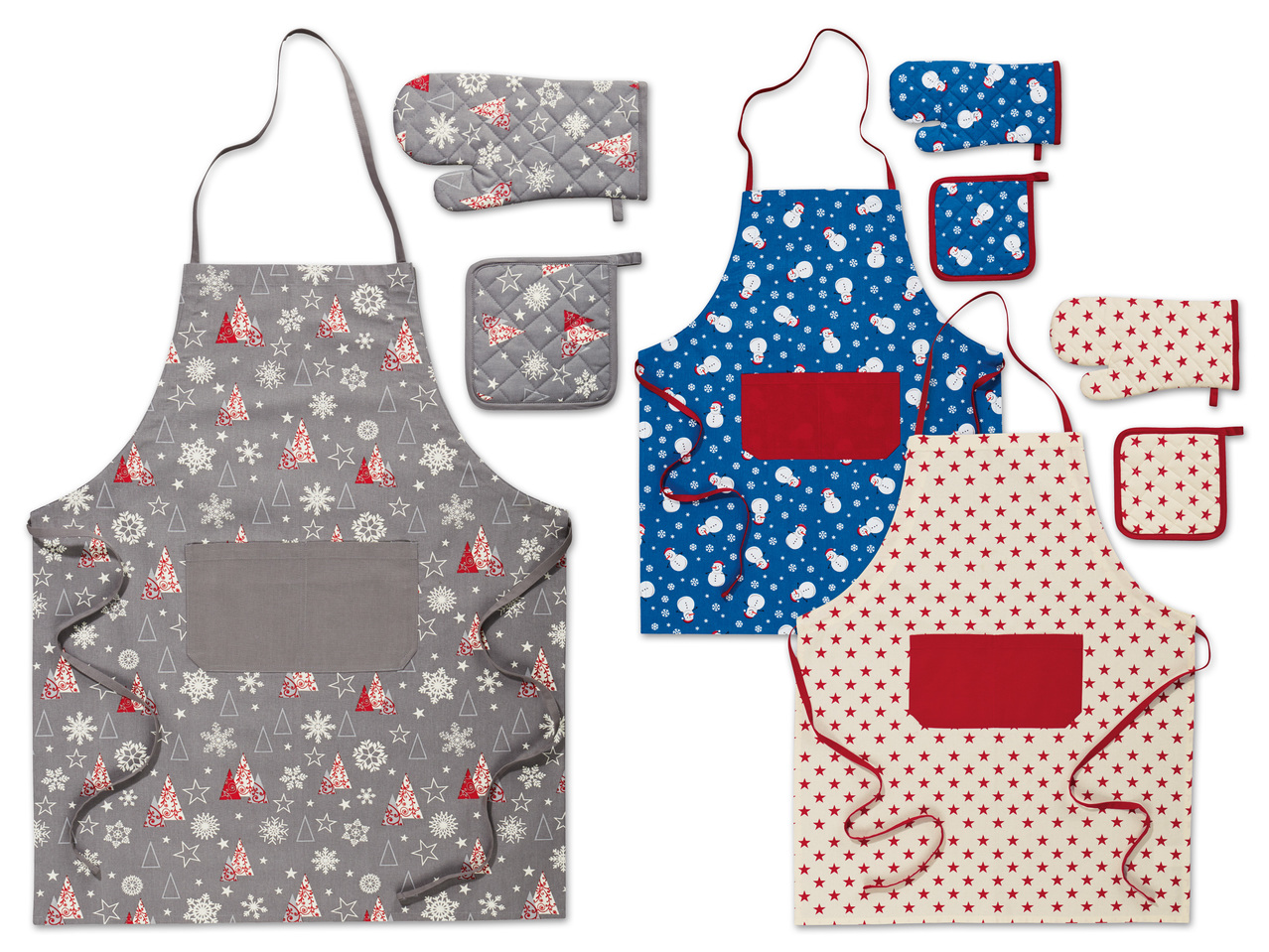 MERADISO(R) Küchenschürzen-Set, 3-teilig