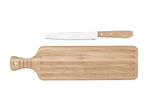 Planche à découper avec couteau à pain