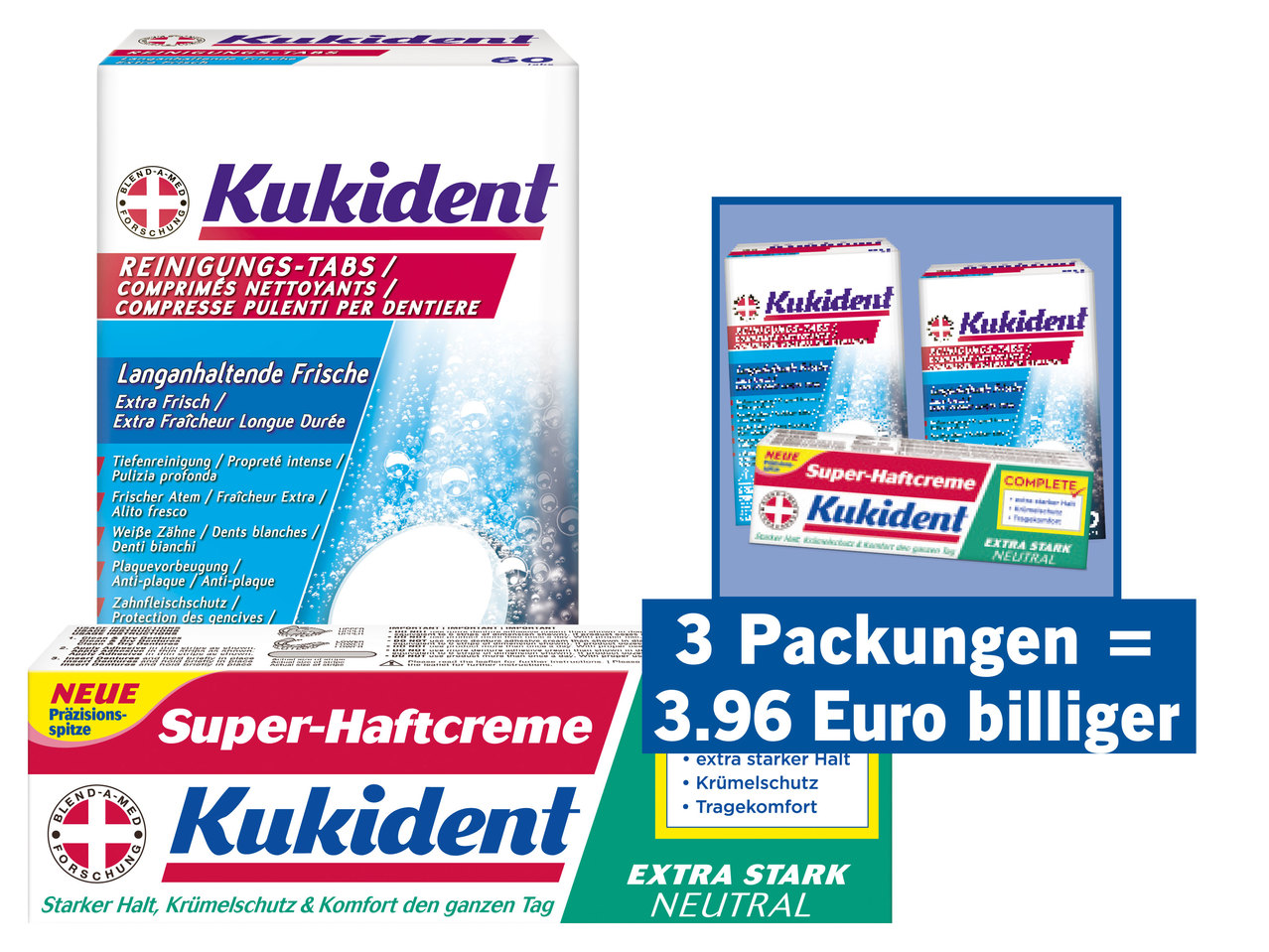 KUKIDENT Reinigungs-Tabs/Haftcreme