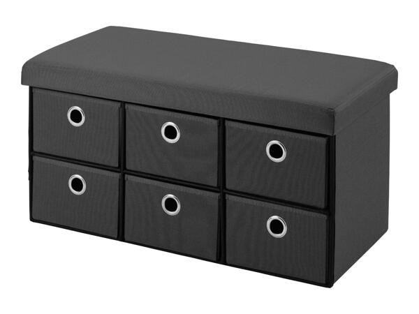 Livarno Dark Grey Storage Ottoman