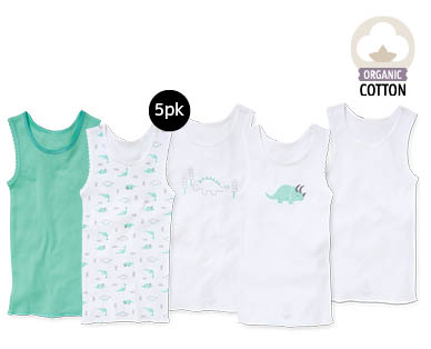 Organic Cotton Singlets 5pk