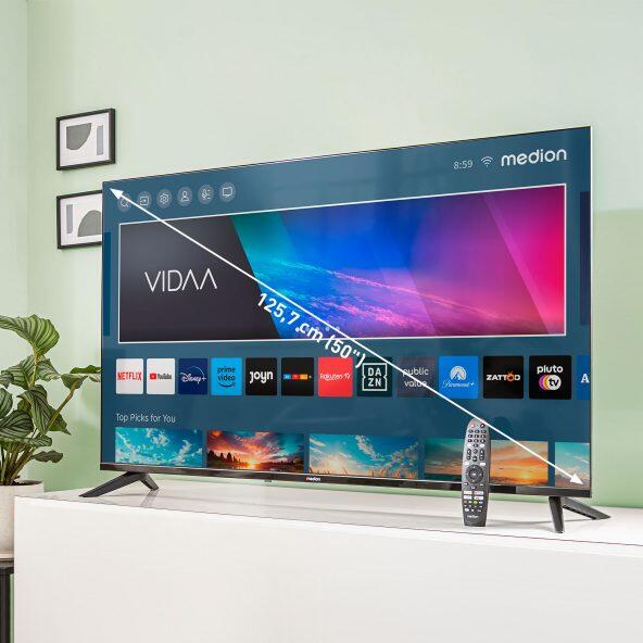 MEDION(R) LIFE(R) X15024 (MD31651) Téléviseur connecté ultra HD VIDAA de 127,5 cm/50"