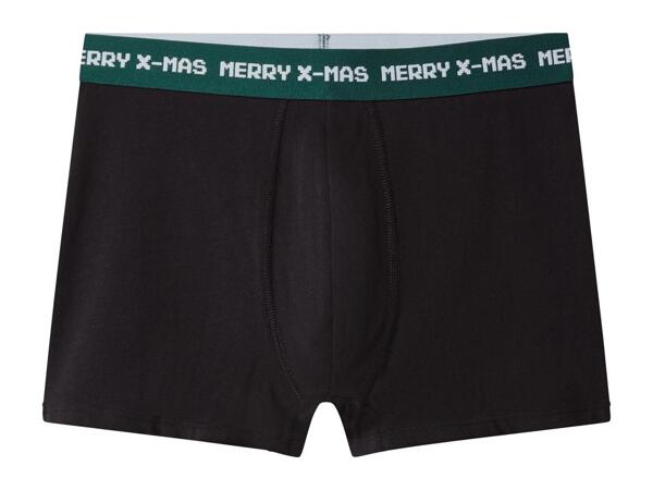 Esmara Men Men's Green & Black Christmas Boxers - 3 Pack