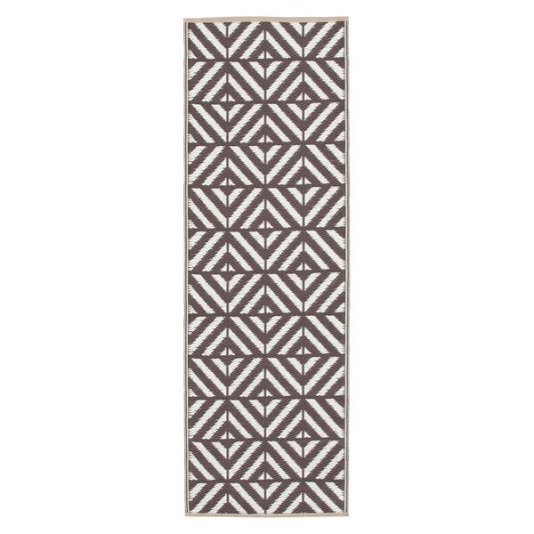 KIRKTON HOUSE Brown Diamond Reversible Indoor/Outdoor Runner - 2' X 6'