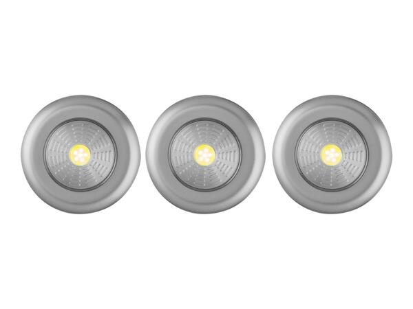 Livarno Home LED Push Lights - 3 Pack - Silver