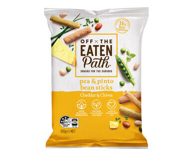 Off The Eaten Path Pea & Pinto Bean Sticks Cheddar & Chives 100g