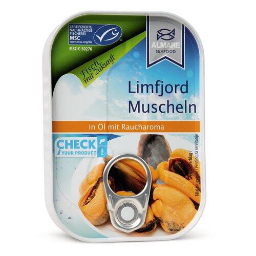ALMARE SEAFOOD Limfjordmuscheln, in Öl mit Raucharoma
