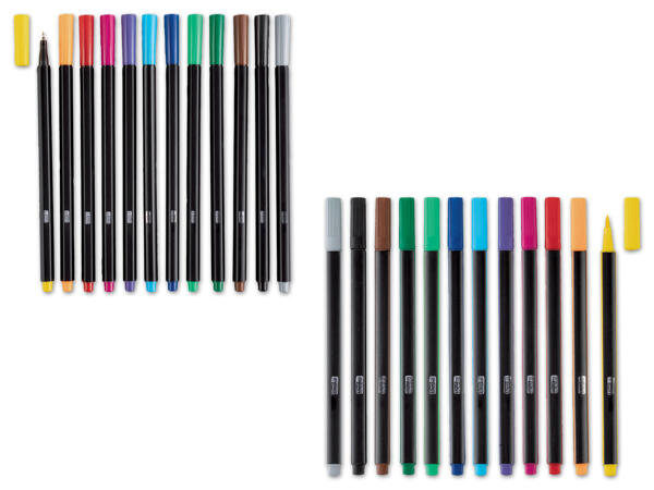 Fineliner/Brushliner, 12 Stück