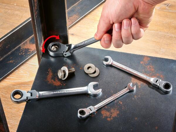 Flexible Head Ratchet Spanner Set