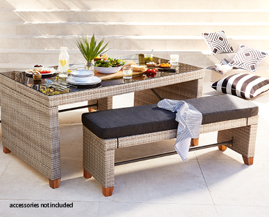 Wicker Dining Set 3pc