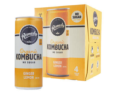 Remedy Ginger Lemon Kombucha 4 x 250ml
