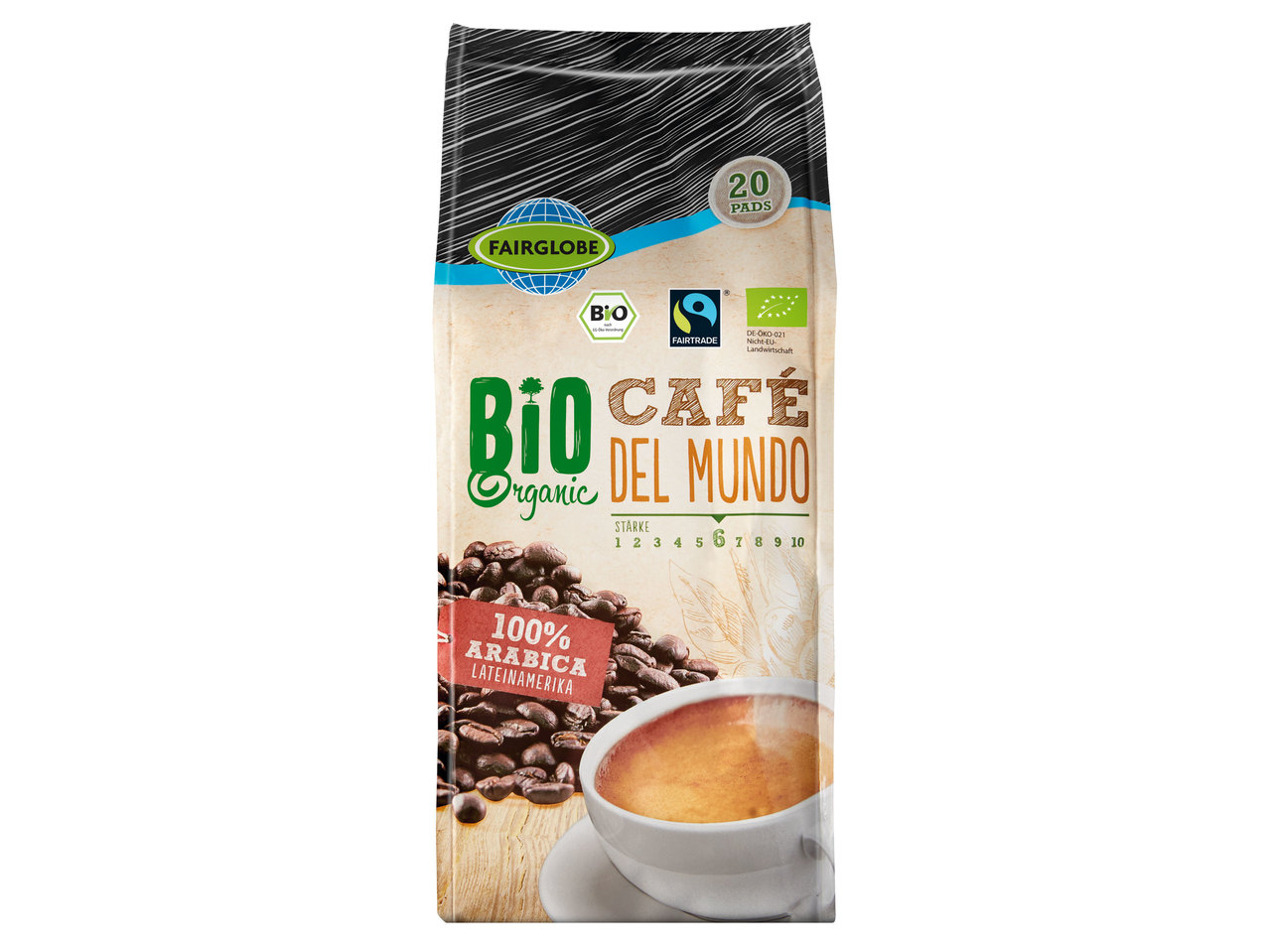 FAIRGLOBE Bio-Fairtrade Kaffeepads Café del Mundo