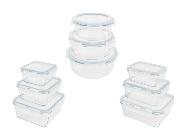 Set de boîtes de conservation premium en verre, 3 pièces