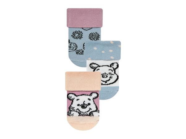 Baby Girls' Socks "Minnie Mouse, Bambi or Winnie the Pooh", 3 pairs