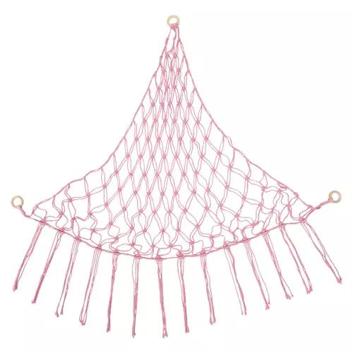 Triangular Shaped Boho Net Hammock, Pink