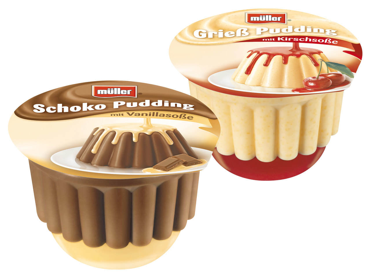 MÜLLER Pudding mit Soße