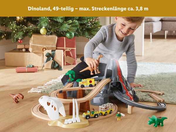 Holz Eisenbahn-Set "Dinoland/​City-Express"