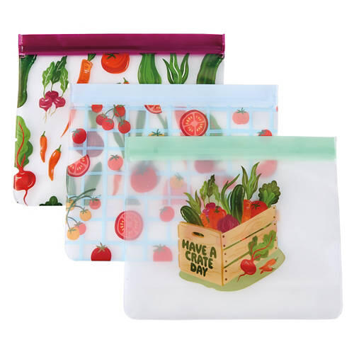 3 Pack PEVA Storage Bags - Veggie