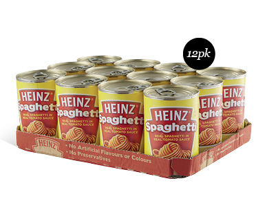 HEINZ BAKED BEANS OR SPAGHETTI 12 X 420G