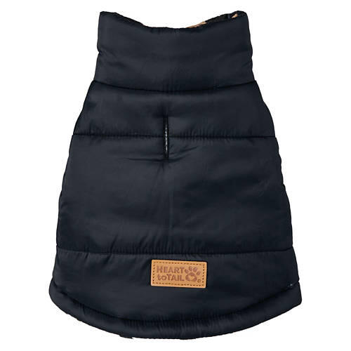 Pet Reversible Luxury Puffer Coat - Herringbone Print, L