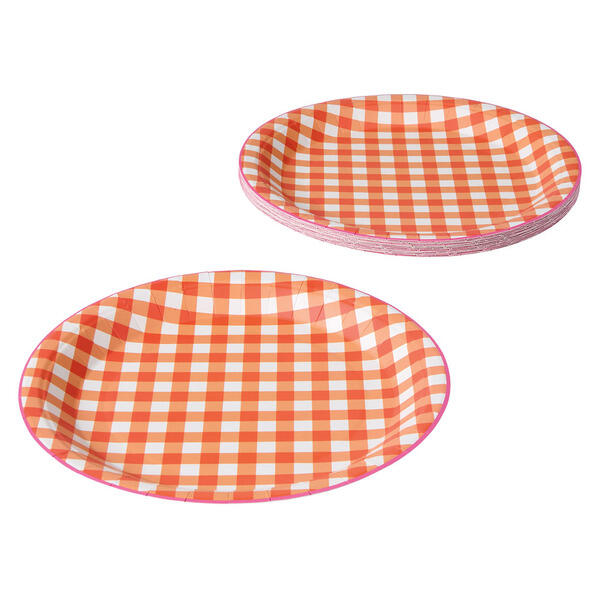 KIRKTON HOUSE Summer Spritz Plates - Orange Check