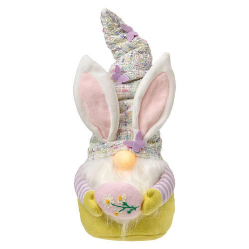 16" Tall LED Bunny Gnome - Egg