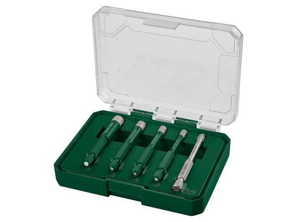 Diamond tile drill bit set, 5 pieces