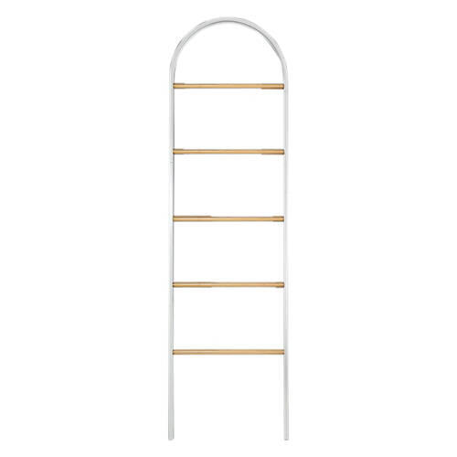 20" x 1.18" x 72" Bamboo Ladder, White