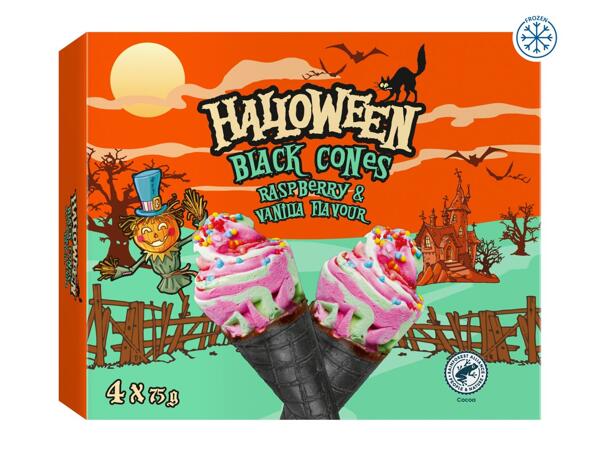 Halloween Black Ice Cream Cones Assorted