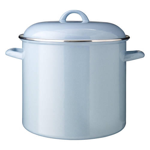 12 Qt Porcelain Enamel Stockpot, Blue