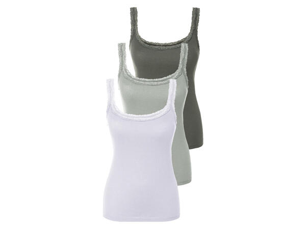 esmara(R) Damen Tops, 3 Stück, mit Spitze