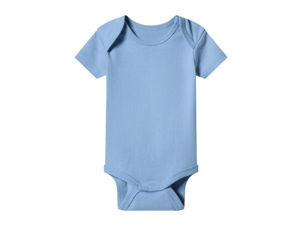 LUPILU Blue & White Baby Short-Sleeve Bodysuits - 3 Pack