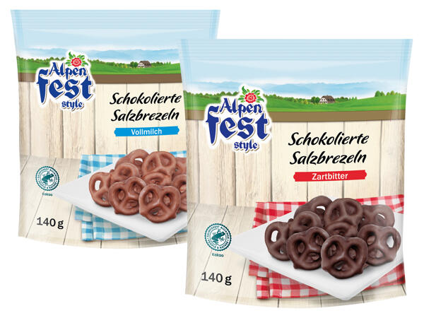 Schokolierte Salzbrezeln