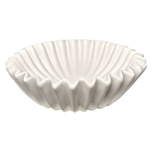 Decorative Ruffled Bowl, White