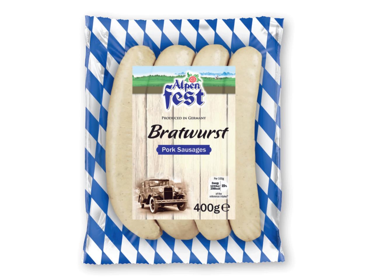 ALPENFEST Bratwurst Pork Sausages