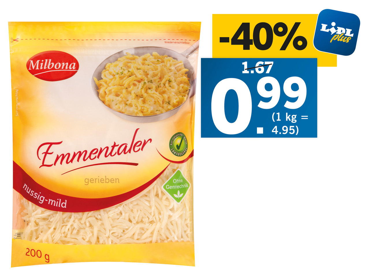 MILBONA Emmentaler gerieben