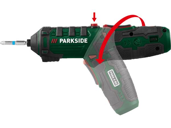 Cordless Screwdriver with handle rotates