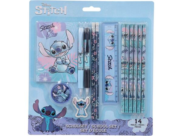 School Set, 14 pieces "Barbie, Frozen, Spiderman, Stitch, Super Mario"