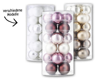 Glas-Weihnachtsbaumschmuck, 24-teilig